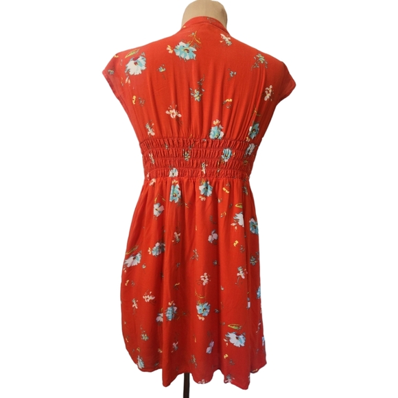 FREE PEOPLE "Greatest Day" Floral Print Smocked Mini Dress - Size M - Picture 9 of 13